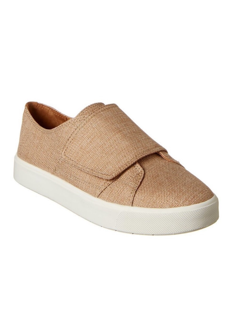 VINCE Blair Tan Beige Burlap Velcro Sneakers Size 6.5